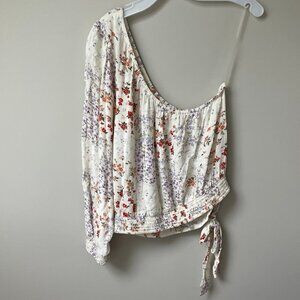 American Eagle Floral Print One Shoulder Top XL